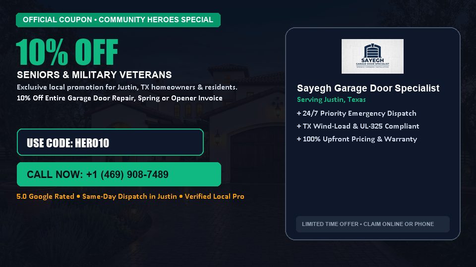 Sayegh Garage Door Specialist 10% OFF Seniors & Military Veterans